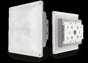 White finish Slim body Standard Approved Available in 75W and 100W High efficiency 110 lm/w Operating temperature -4-113 F (-20-45 C) More than 200,000 hour LED lifetime 75 W & 100 W 9 1/2 9 1/2 4