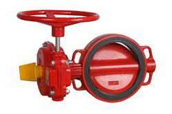 Fire Protection Valves: Butterfly Valves Fire Protection Valves: Indicator Posts Butterfly Valve - Wafer Type - Gear Operated - 300PSI Model No: 2305-300-LF / Sizes: 2, 2.