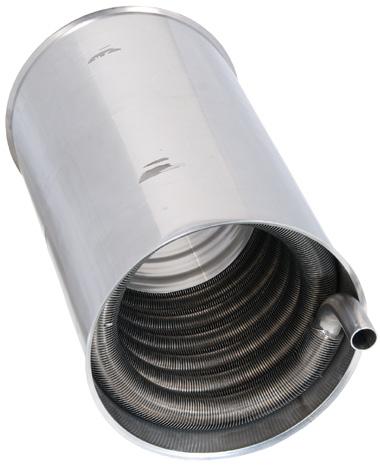 FEATURES D C I H B B HEATING SYSTEM Stainless Steel Helical Heat Exchanger Assembly Stainless steel (316L/444) fin and tube heat exchanger features a wide diameter stainless steel tube with laser