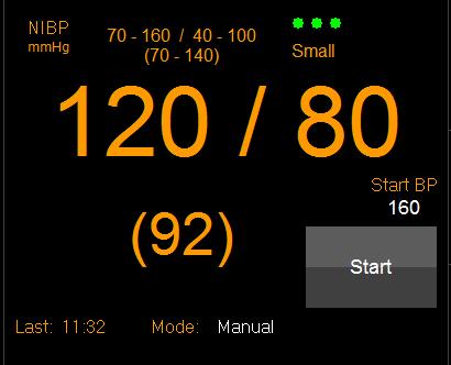 Pressure (mmhg) Start NIBP Measurement NIBP Mode (Manual, Auto or STAT) Figure 20: NIBP Numeric Field