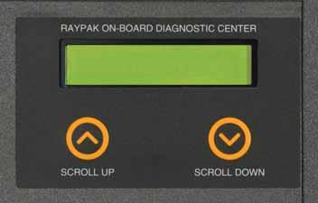 Simple Serviceability Raypak s easy-to-understand user interface, including on-board diagnostics and LED operating status lights, tells the technician all he needs to know.