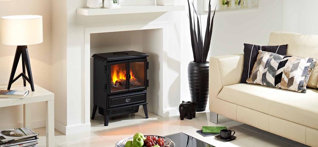 product range Portable Pages 5-14 A stunning range of designs suitable to move from room to room. Freestanding Page 15-16 An impressively authentic, stove style fire that can be used almost anywhere.
