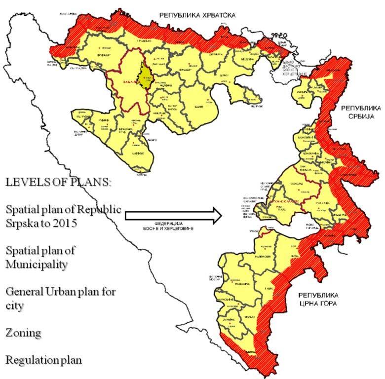 Figure 2: Spatial plan for Republic of Srpska up to 2015 th : Administrative organization of space with