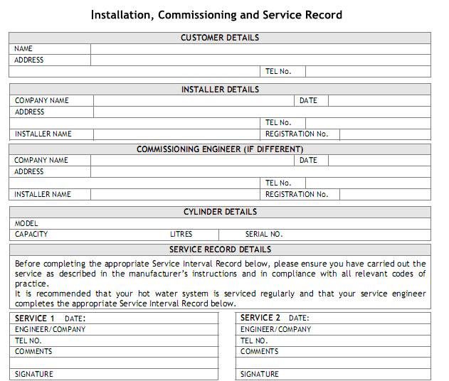 18. Benchmark Service Record EHC Fusion E10 Combi
