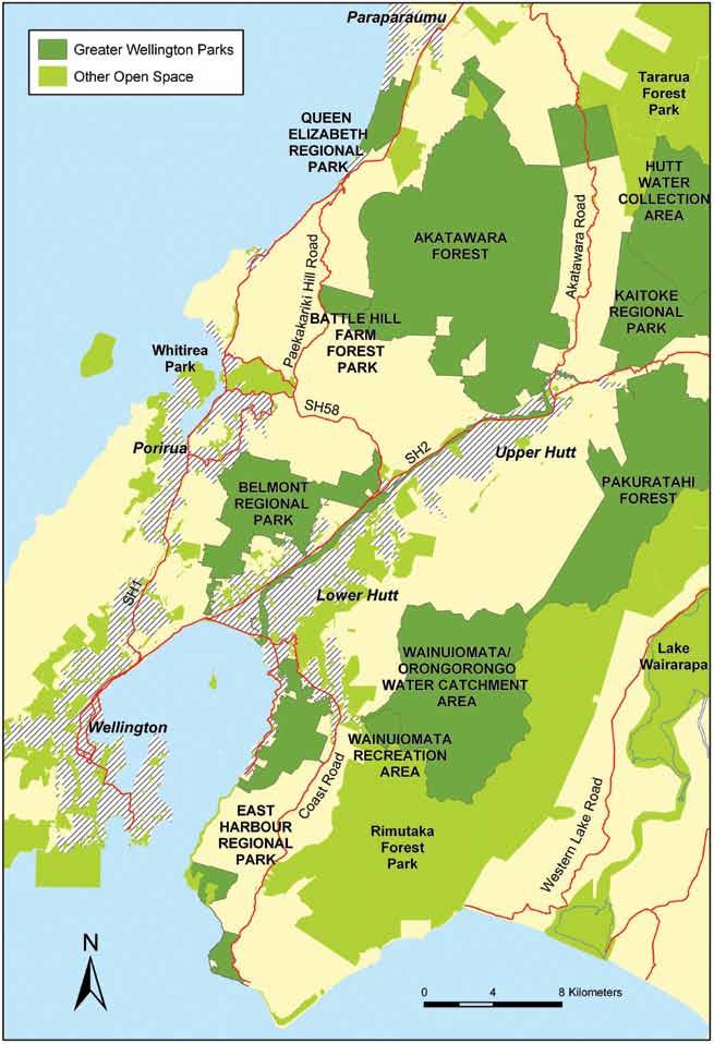 Map 2 Open space in the Wellington region