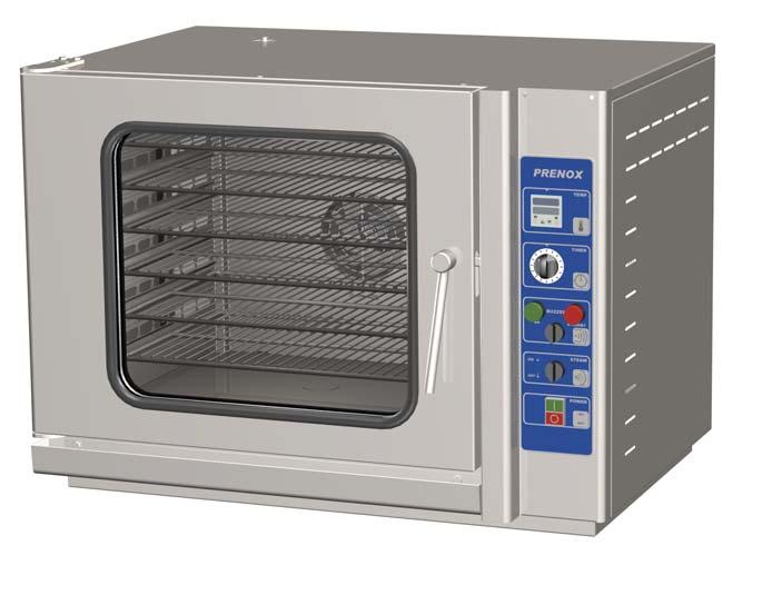 OVENS Prenox Convection Oven 6 Pan Designed with rounded corners and a drainage system to facilitate easy cleaning. An optional, external, manual (hand-held) spray cleaning system is available.