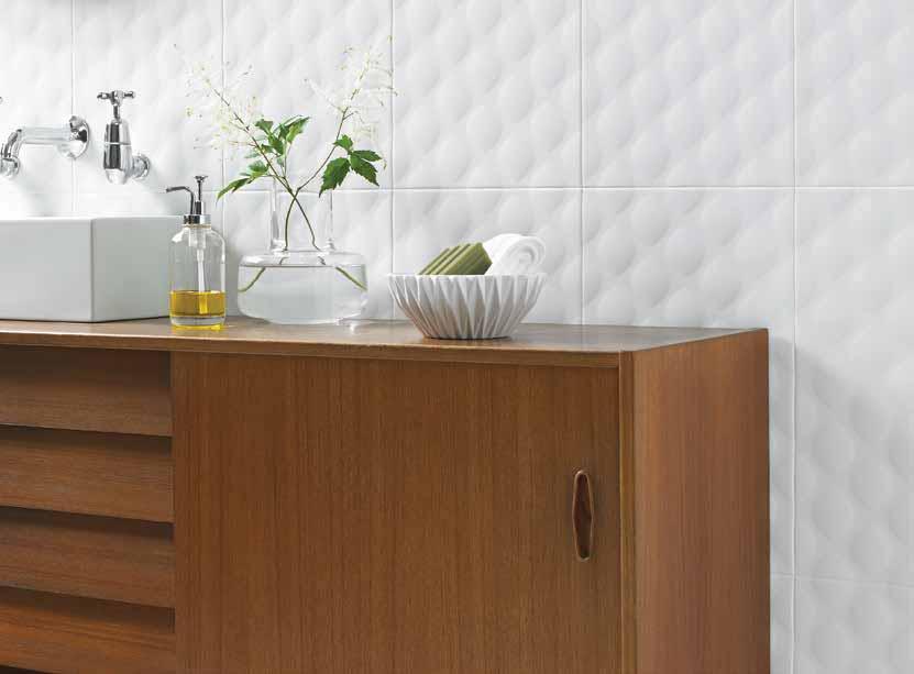 White TacTile Field DESIGNER DESIGNER Brown ParqTile TacTile ParqTile Get a feel for Ted Baker with TacTile, a selection of textured tiles that bring a touch of style to the home.