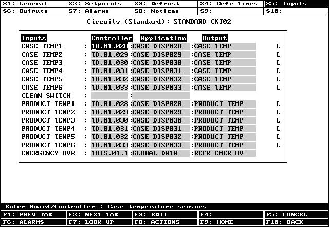 15.7.4 Screen 4: Defrost Times 15.7.5 Screen 5: Inputs Figure 15-7 - Circuit Screen 4: Defrost Times Num Dfr Scheds This field specifies how many times a day scheduled defrosts will occur.