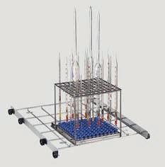 C746 > upper mixed basket for centrifuge tubes, vials, test tubes with 121 positions + 24 injectors mm. 80/110 h - ø mm.