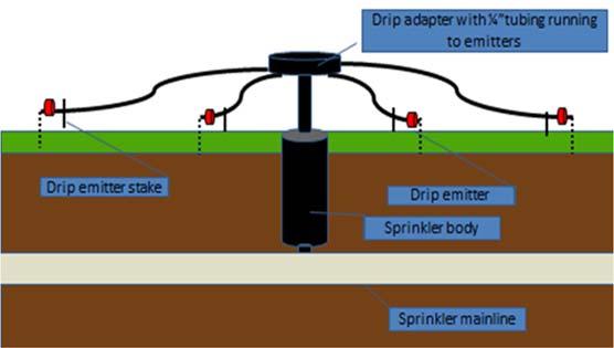 Alternatively, entire sprinkler heads can usually be replaced by unscrewing the head from the pipe attached to its base and replacing it with a new one.