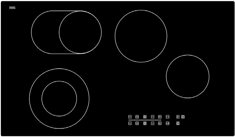 electric cooktops GECE6005 60cm Induction Cooktop 4 cooking zones Frameless ceramic glass surface Touch control operation 4 independent induction generators Residual heat indicators Multi-power level