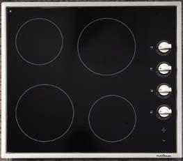 900 Gas S/S 010333 850 500 38 480 840 Ceramic Electric Cooktop 600mm Finish: Stainless steel/white Source: Electric/Ceramic LH/RH front hob: 1700W / 1200W LH/RH rear hob: 1200W /