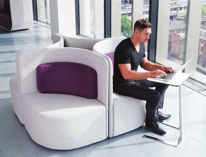 Available as a high and low back option the contoured design enhances the acoustic properties