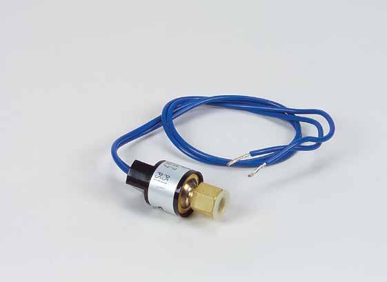PRESSURE SWITCHES Fixed settings pressure controls 24v-240v Contacts rated at 6 amps High pressure cut out - open on pressure rise, automatic reset, normally closed Low pressure cut out - open on