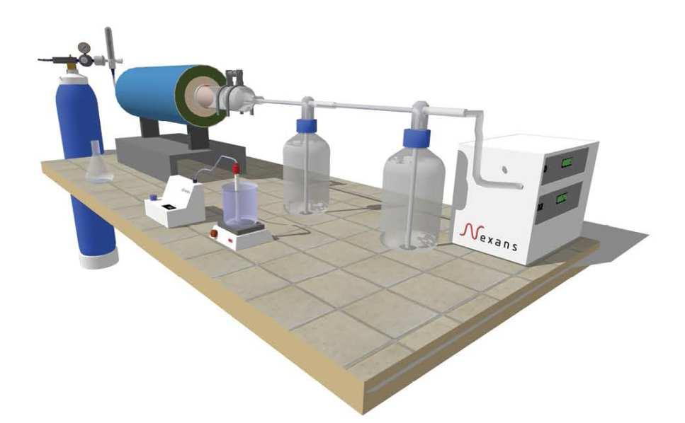 The test apparatus is depicted in the image at right.