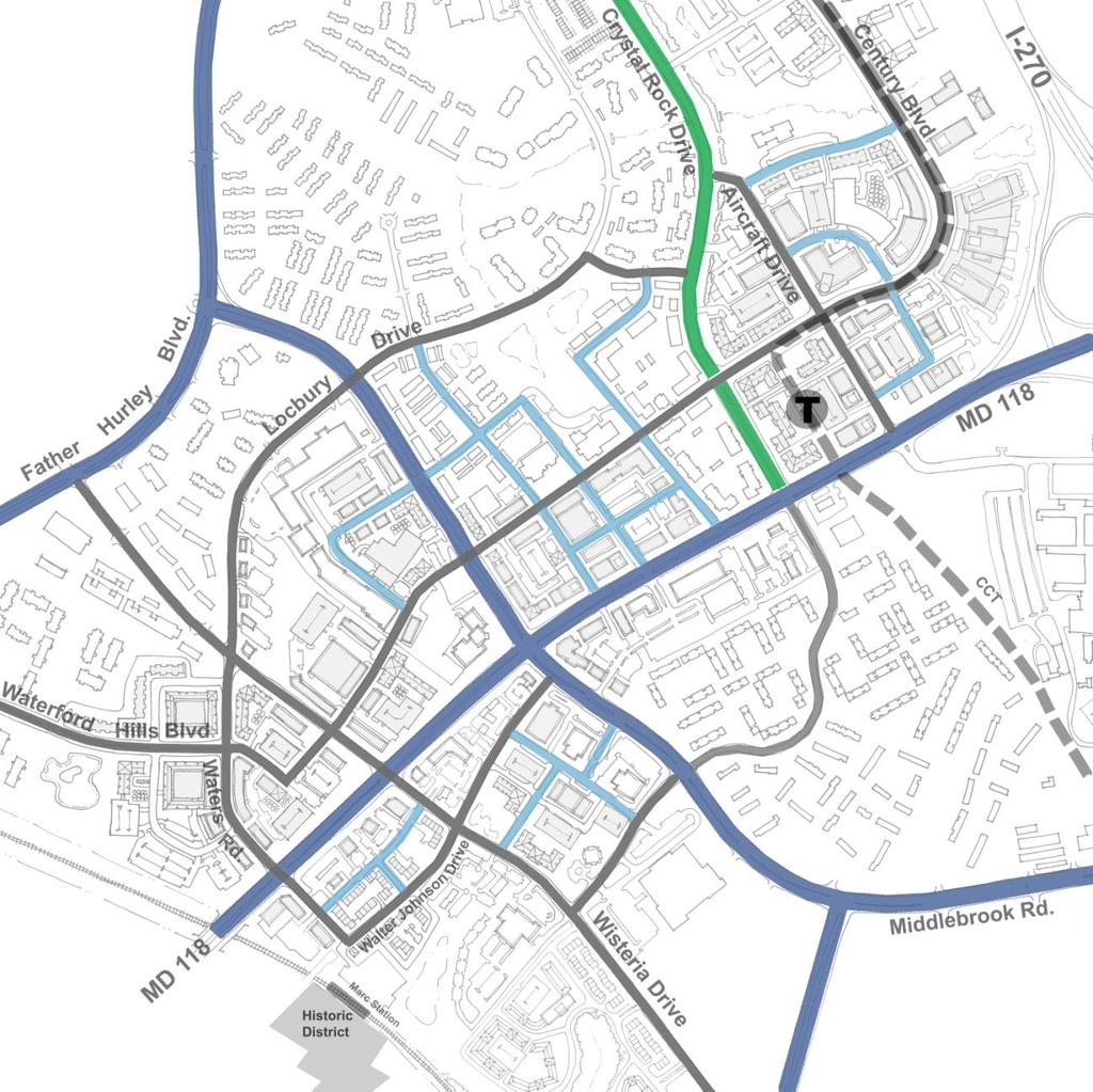Streets The Sector Plan calls for an interconnected street network that facilitates vehicle and pedestrian circulation and