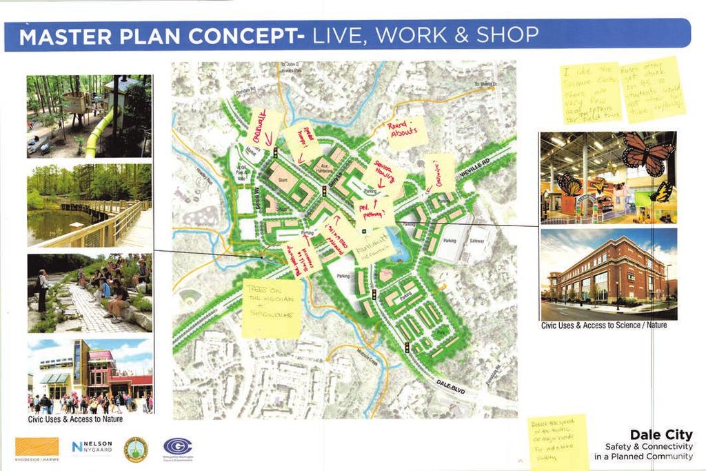 REDEVELOPMENT/PLACEMAKING 5. This project is a first step towards implementation of the AIA SDAT Study. Public Open House Public Open House 6. The Dale Blvd. & Minnieville Rd.