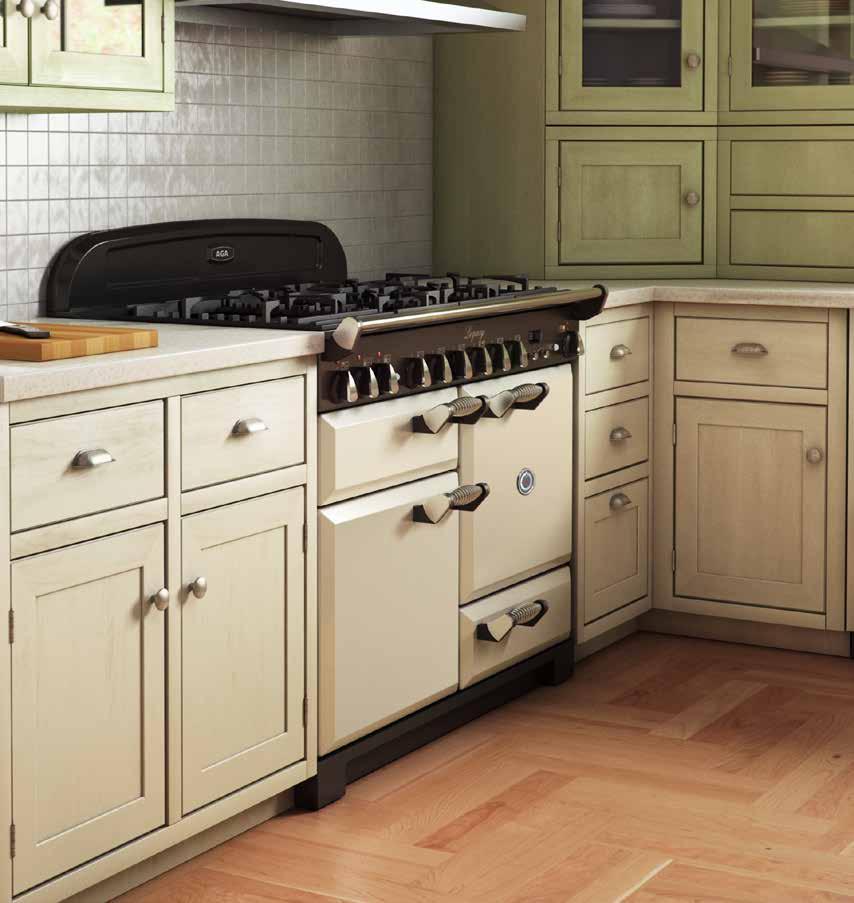 AGA DESIGNER COLLECTION F. B. D. A. 6 Gas Burners 3 Ovens 7 Cooking Modes C. E. 44" AGA LEGACY Dual Fuel Range For vintage design with modern features, look no further than the AGA Legacy.