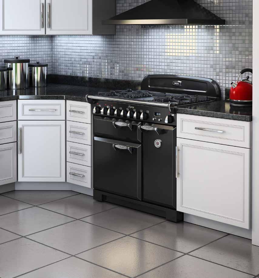 Sealed gas burners and programmable convection cooking give you modern convenience features with vintage style. A. 3 separate ovens totaling 4.5 cubic feet. 1. Multifunction oven with 7 cooking modes.