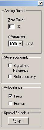 98 to 4000 mau at discrete values for either 100 mv or 1 V full scale additional signals can be stored with the normal signal (for diagnostics) autobalance to zero
