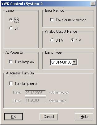 Using the Detector 4 Analog Output Settings 1 To change the Output Range of the analog outputs select VWD Control.