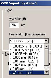 Using the Detector 4 Peakwidth Settings NOTE Do not use peak width shorter than necessary, see also Set the Detector Parameters" on page 69.