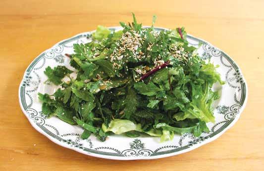 Green Thumbs Herb Salad Season: Winter/Spring Makes: 30 tastes or 6 serves at home Fresh from the garden: dill, mint, mixed salad leaves, parsley This herb salad is a great way for young ones to