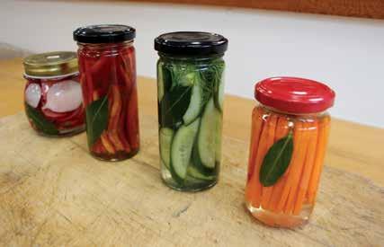 Liquids Quick Pickles Season: All Makes: 1 x 500 ml jar of pickles Fresh from the garden: seasonal vegetables and herbs (see suggestions below) Note: You can experiment with different types of