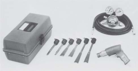 The air chisel can be used to cut aluminum and other light metals found on aircraft [see Figure 9.4.3(c)].