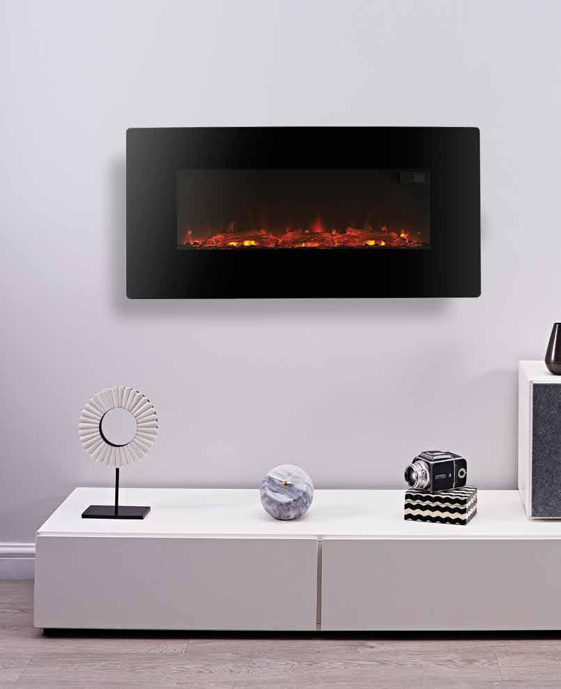 24. Wall mounted electric fires eko 1120 3 different backlight colours to choose from Model Shown: eko 1120 wall mounted Details: Comes with stand for the option of not wall mounting eko 1120 This