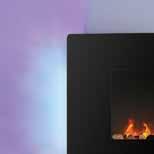 the fire and has a helpful LED display located in the top right hand corner of the window which displays the heat setting, flame cycle and sleep timer.