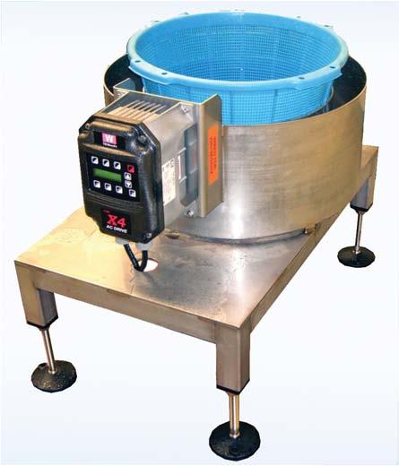 PRODUCT SHEET: L100311 #727A CENTRIFUGE FOR SALMON ROE THE RYCO #727 CENTRIFUGAL ROE DRYER drys Salmon eggs gently with centrifugal force.