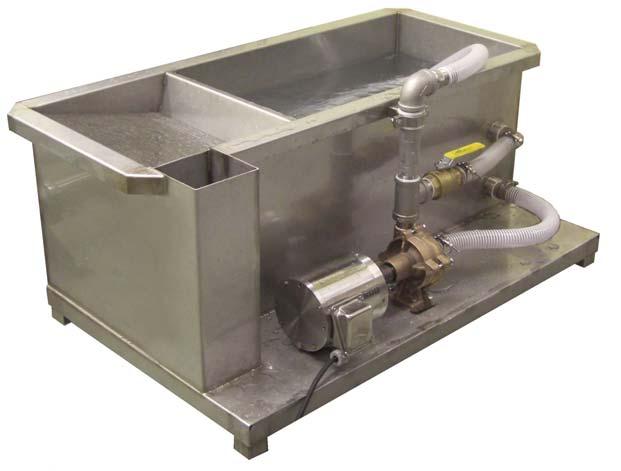 PRODUCT SHEET: 080251 #728 BRINE TANK Food Processing Systems and Equipment MAKE UP, FILTER AND CIRCULATE BRINE FOR ROE PROCESSING Tank with baffles, Salmeter and Thermomenter well, sanitary