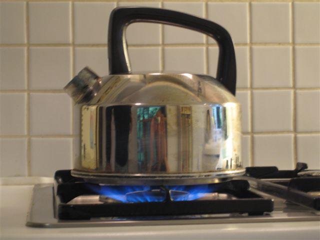 Heat Example Water is boiled on the stove in a teapot. How does heat flow in this picture?
