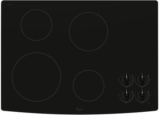 Whirlpool 30 in. Electric Cooktop RCC3024R 30 in. Ceramic Glass Cooktop Two 6 in., One 7 in. and One 9 in.