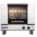 TURBOFAN E22-3 3 TRAY HALF SIZE ELECTRIC CONVECTION OVEN This 10A plug-in utility oven is a convection oven in its simplest form and, with a smaller 610mm wide footprint, is completely portable and