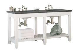 Chamfered Double Washstand Washstand: includes basin and top; 66"W x 24"D x 34"H