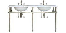 0216 Gramercy Double Metal Washstand Washstand: includes basin and top; 66"W x 24"D x 34N"H