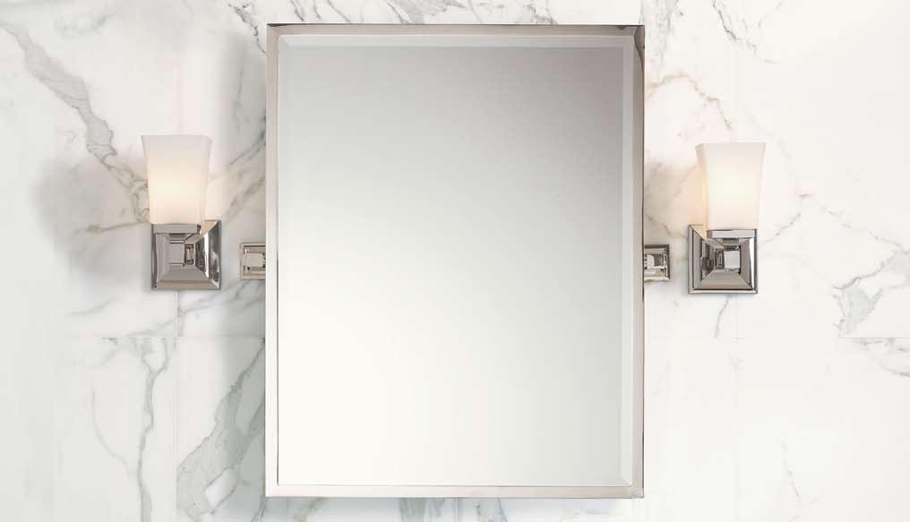 FINISHES METAL transitional Medicine Cabinet and Mirror collection Solid, non-corrosive drop-forged brass.