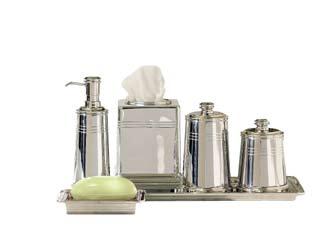 in Polished Nickel) Asbury Large Canister 3K"Diam., 5K"H 2322.0007 Asbury Soap Dish 5O"W x 4"D x2"h 2322.0001 Metal Apothecary Large Canister 6K"H 2338.0153 (EXp.