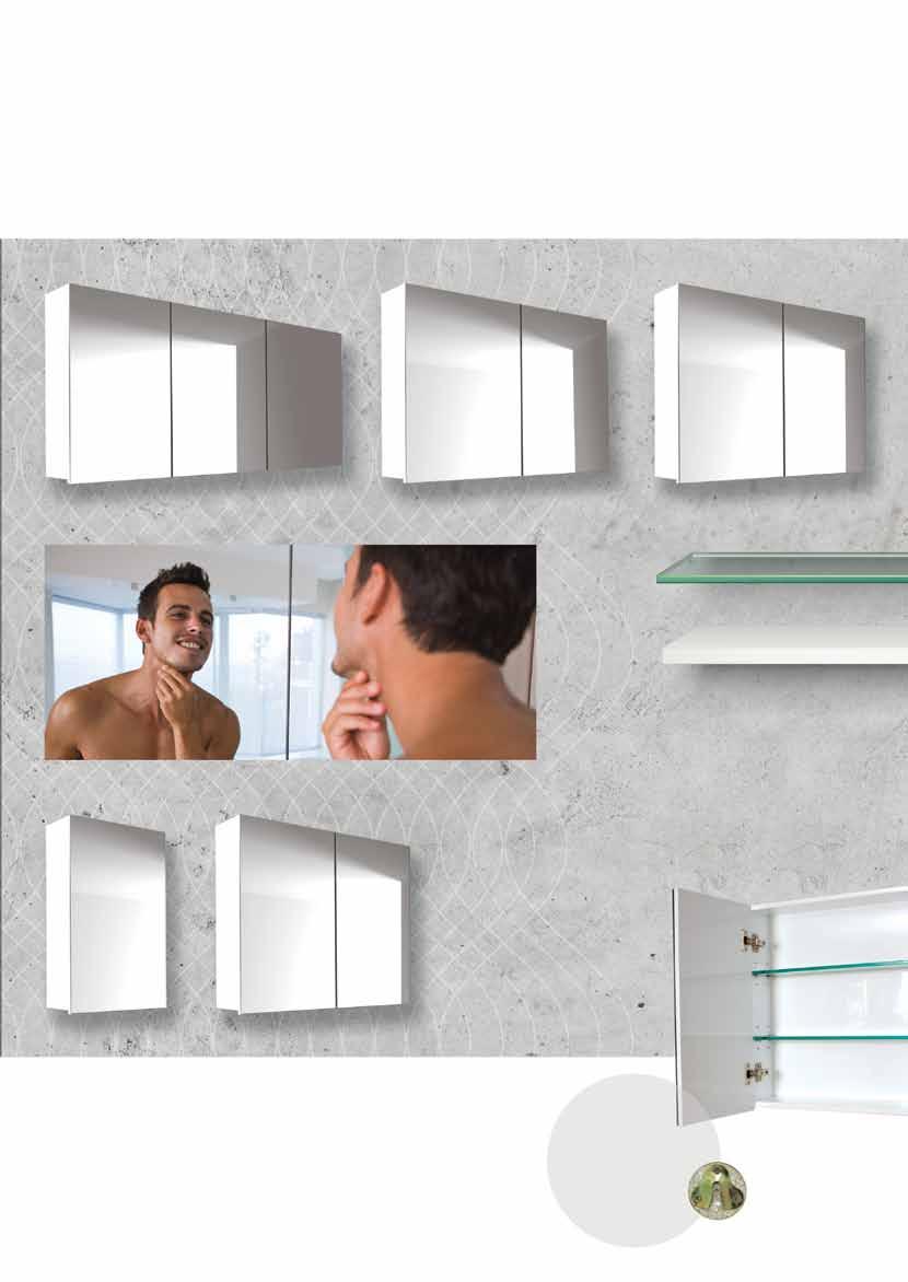 mirror cabinets premier quality white high gloss quality you can see... non-porous painted white high gloss inside and out mirrors have a modern polished edge profile (FEP) pick your shelves.