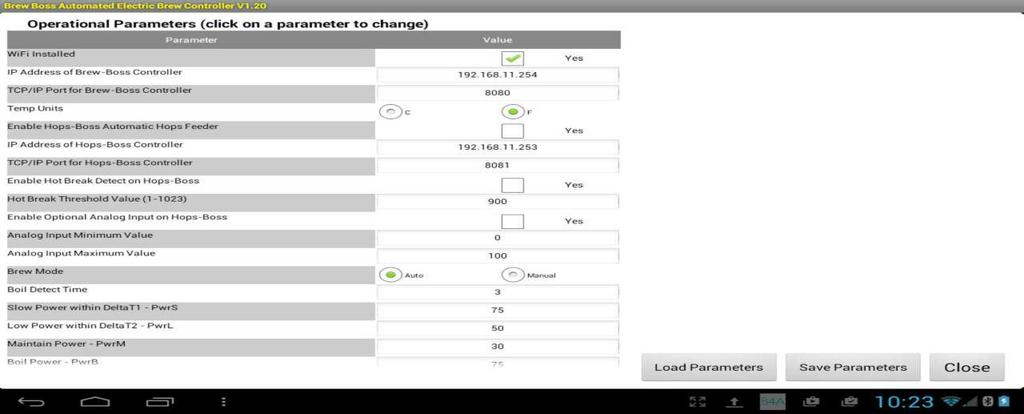 6 Setting System Parameters Menu This menu allows you to set the Power On Default Settings for all the operational parameters.