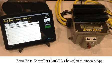 2 - Brew-Boss Controller & Android Tablet The Brew-Boss controller contains all of the necessary control elements to allow automated control of the brewing process.