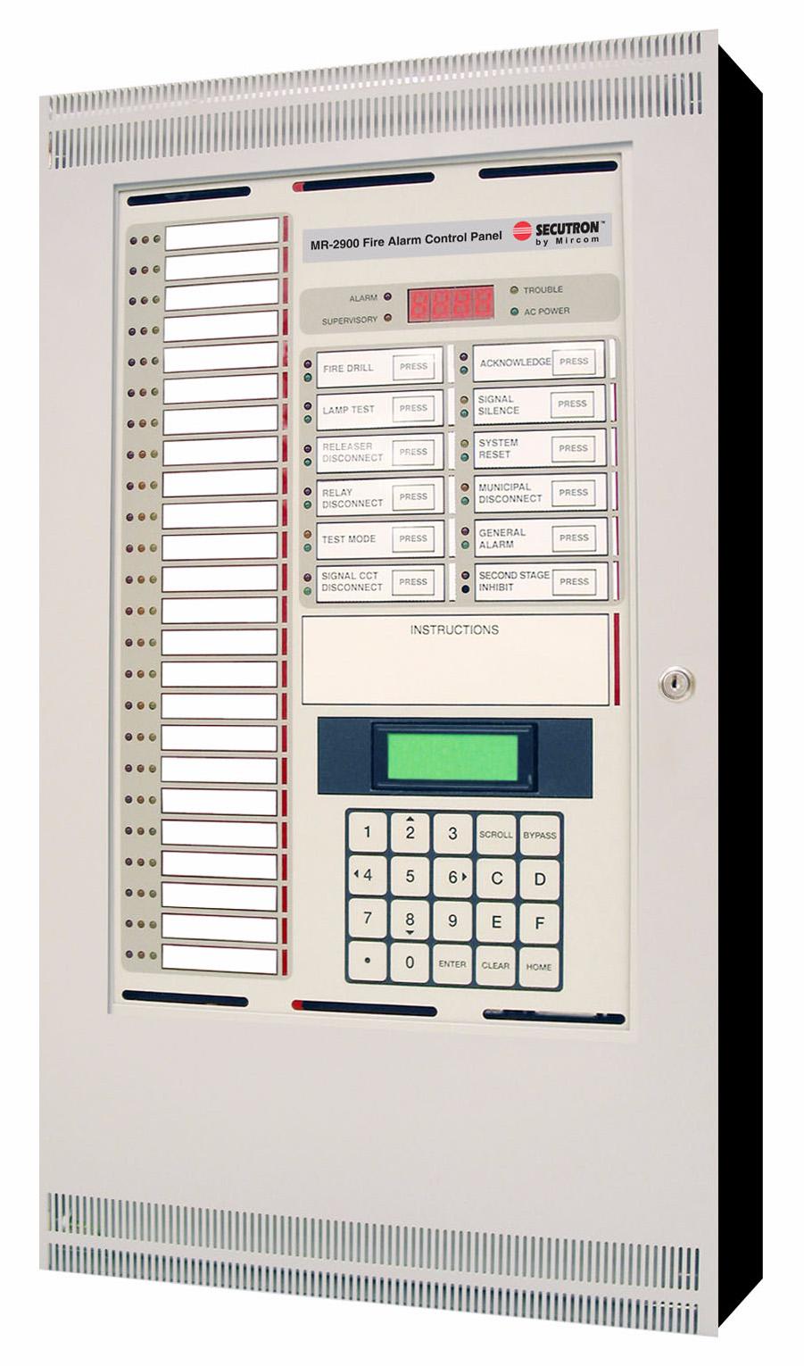 MR-2900 Installation Manual 1.3 Front Panel The system controls consist of 12 system switches and a 20 position alphanumeric keypad.