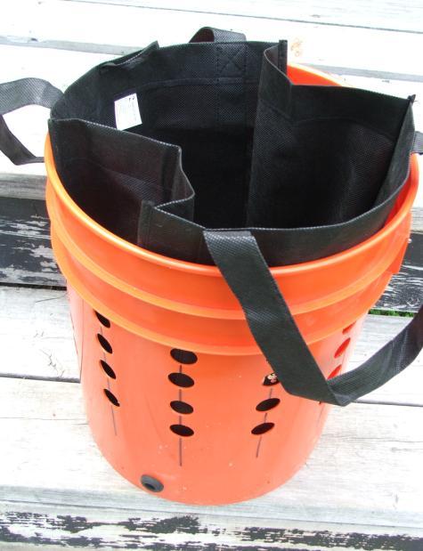5. Place the fabric bag inside the bucket.
