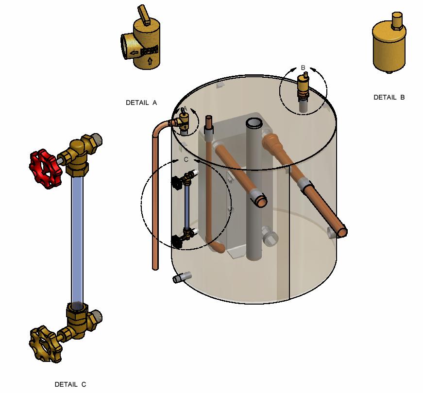 5.6 Coolant System The three major components of the coolant system are the system circulator, by-pass circulator* and combination storage tank and evaporator.
