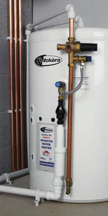 Drainage from unvented boiler systems and condensate discharge O can be used with an unvented hot water storage system to connect a tundish outlet pipe to a drainage stack.