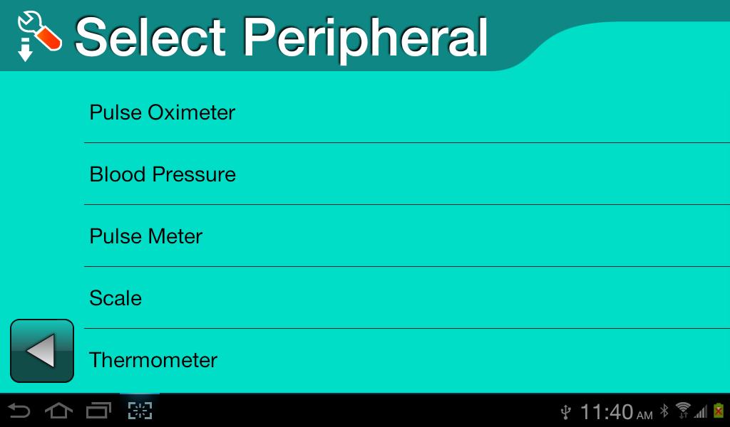Peripherals Menu Select the type of peripheral you want to