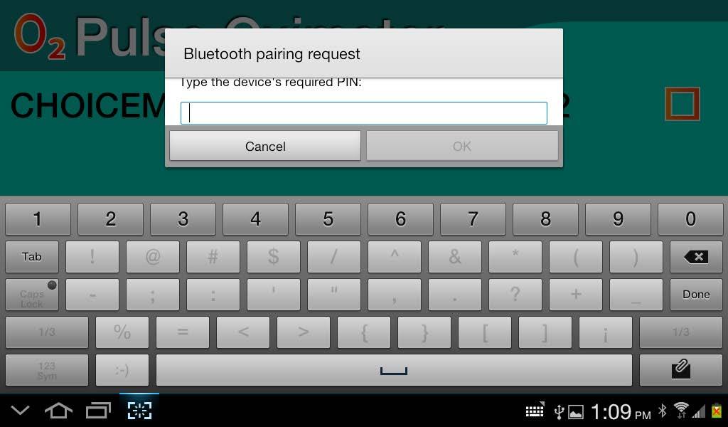 Pairing the SP02 Device A Bluetooth pairing PIN is required for older monitors or monitors that need upgrading.
