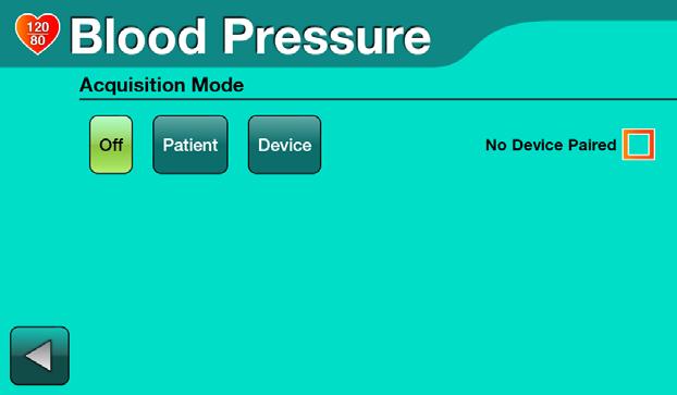 Pairing the Blood Pressure Unit Select Device.
